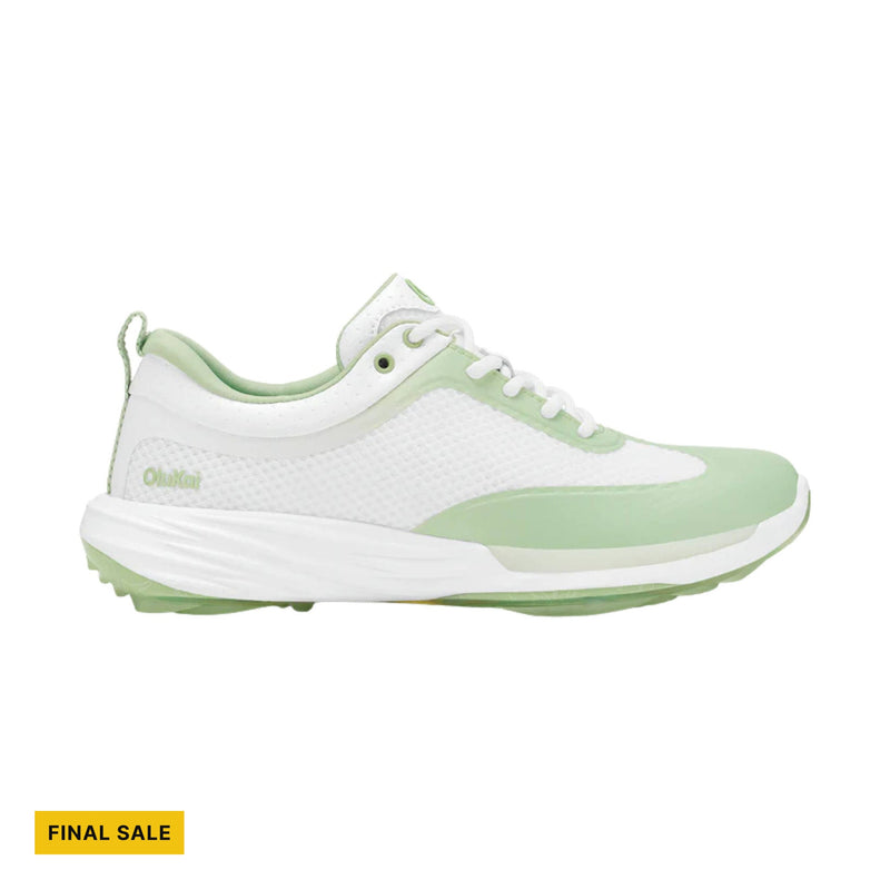 Olukai Women's Makena Golf Shoes - Bright White/Mint