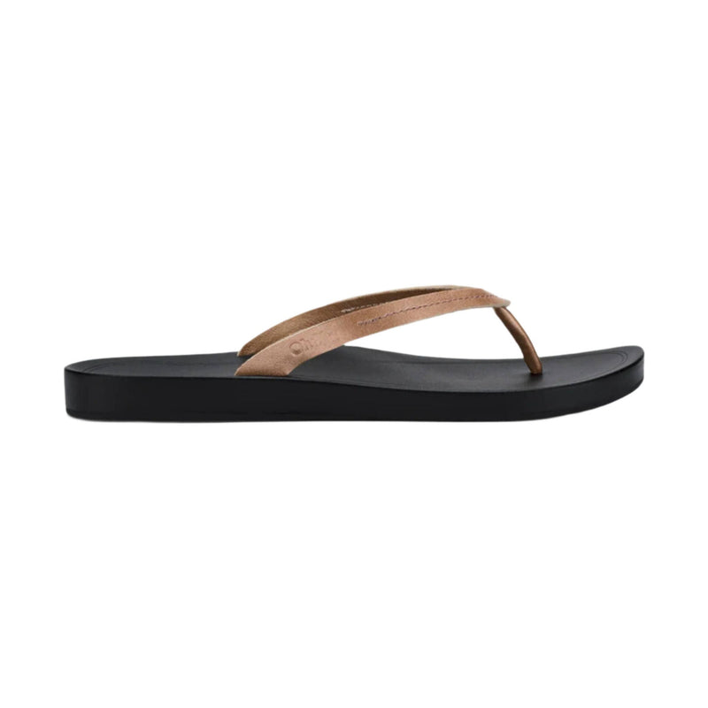 OluKai Women's Lalahi Leather Beach Sandals - Copper/Lava Rock