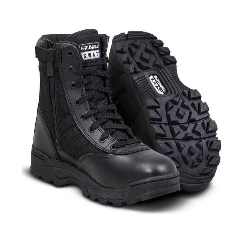 Original Footwear Men's S.W.A.T. Classic 9 Inch Side Zip Soft Toe Work Boots - Black