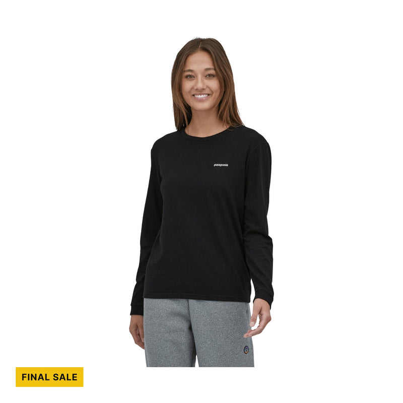 Patagonia Women's Long Sleeve P-6 Logo Tee - Black