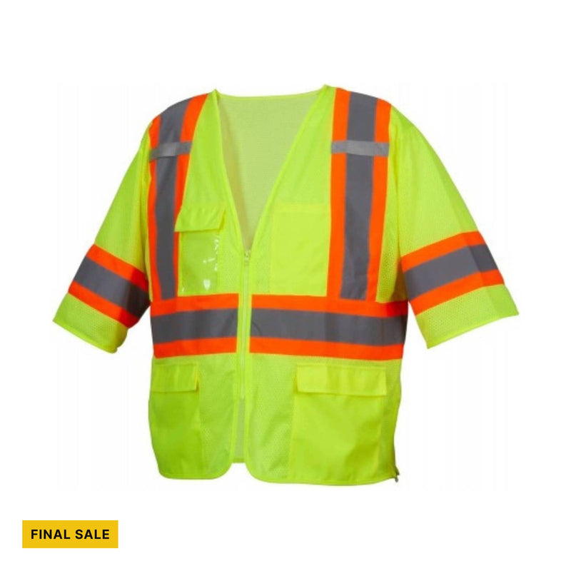 Pyramex Men's Class III Mesh Surveyor T-shirt Vest - Lime