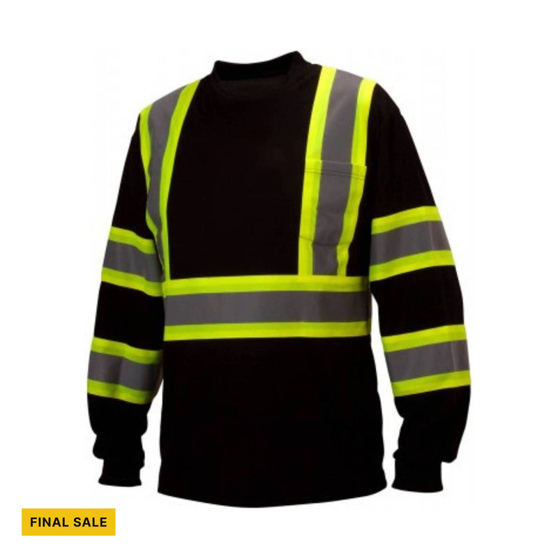 Pyramex Men's Long Sleeve Enhanced Hi-Vis T-Shirt - Black