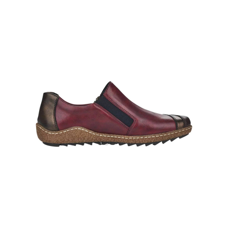 Rieker Women's Liv Slip Zip Shoes - Red