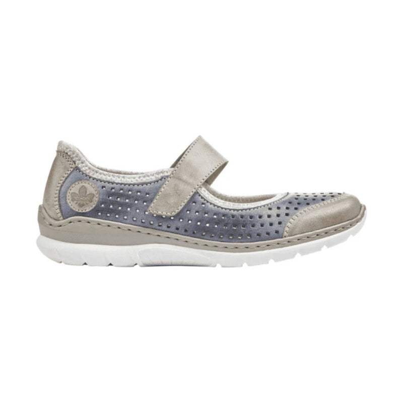 Rieker Women's Nikita Shoes - Steel/Jeans/Silverflower