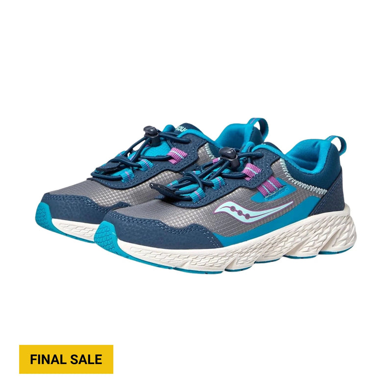 Saucony Kids' Wind Shield 3.0 Shoes - Navy/Grey/Turquoise