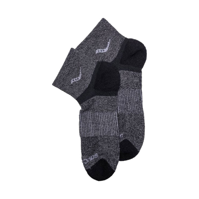 Saucony Men's Inferno Merino Wool Quarter 3 Pack Socks - Grey Marl