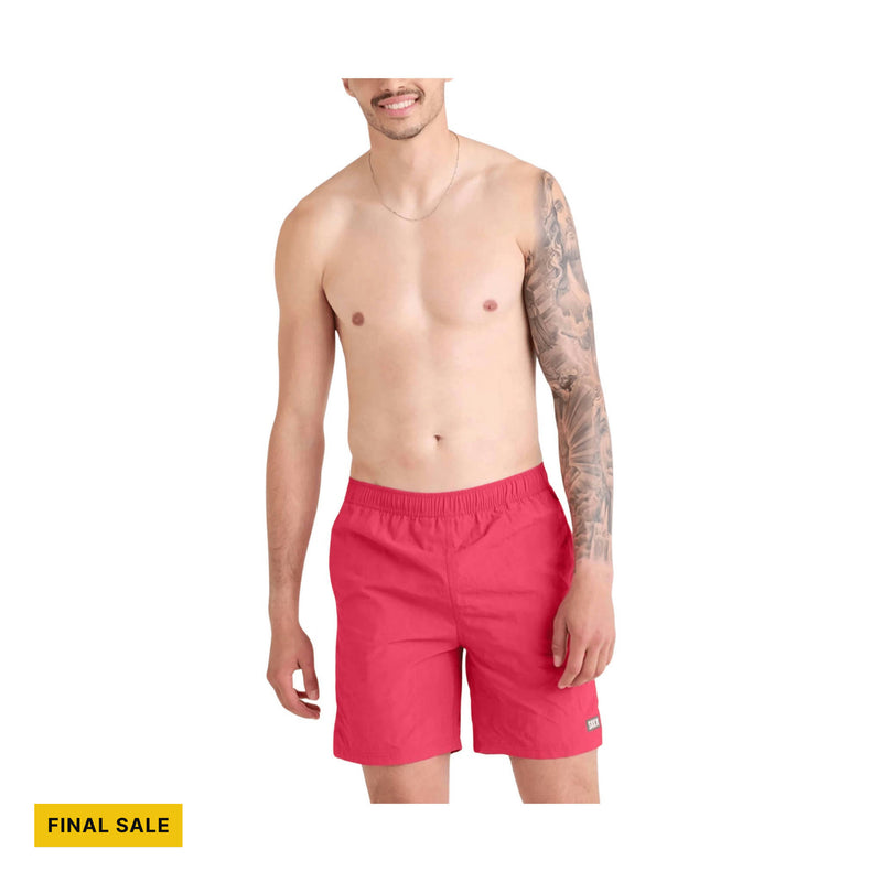 SAXX Men's Go Coastal 2N1 7 Inch Swim Trunks - Raspberry