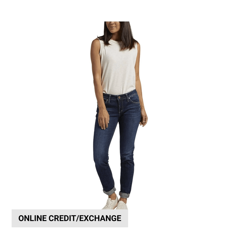Silver Jeans Women's Boyfriend Mid Rise Slim Leg Jeans - Indigo