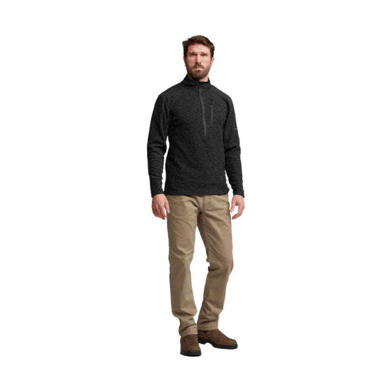 Sitka Men's Snowcrest Half Zip Fleece Pullover - Black Heather