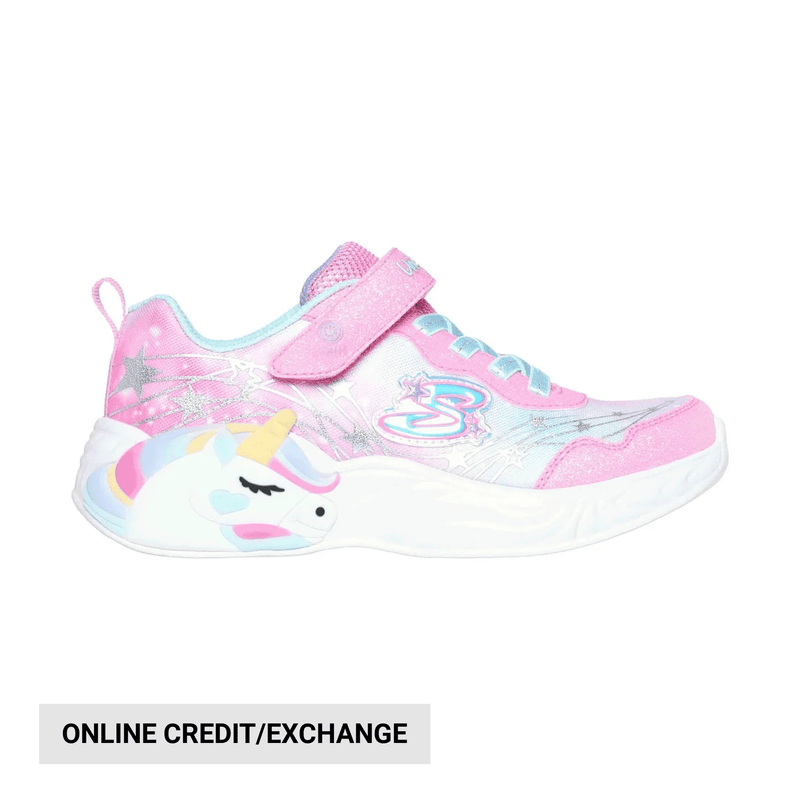 Skechers Kids' S Lights Unicorn Dreams - Wishful Magic Pink/Turquoise
