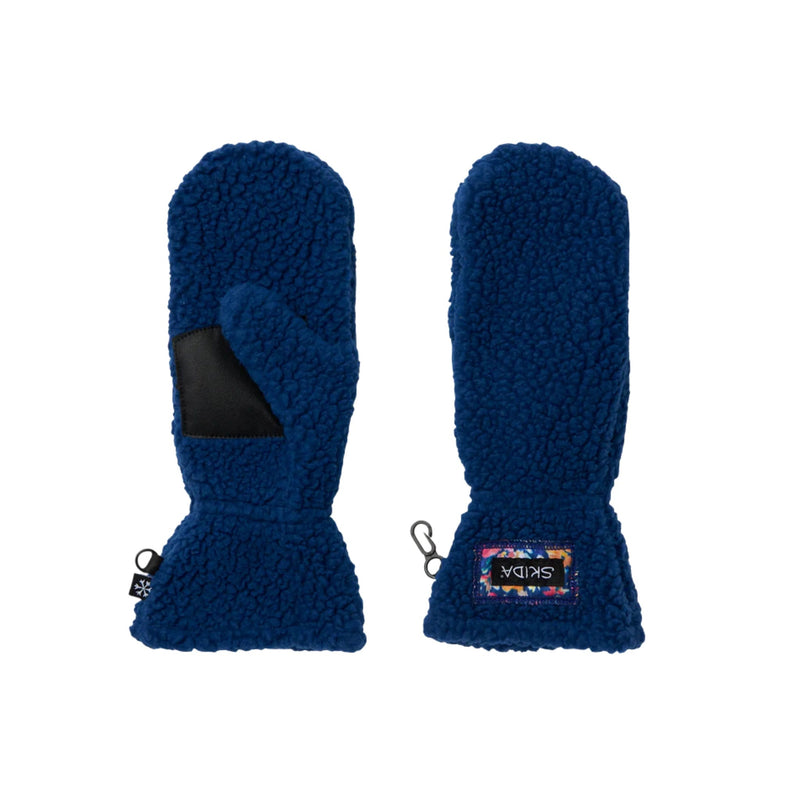 Skida High Pile Fleece Mittens - Blue