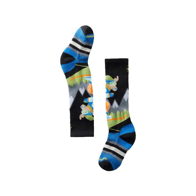 Smartwool Kids' Wintersport Full Cushion Mountain Moose Over The Calf Socks - Black
