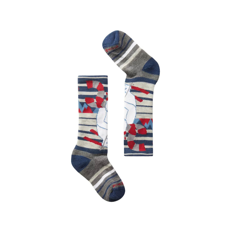 Smartwool Kids' Wintersport Yeti Pattern Over The Calf Full Cushion Sock - Alpine Blue