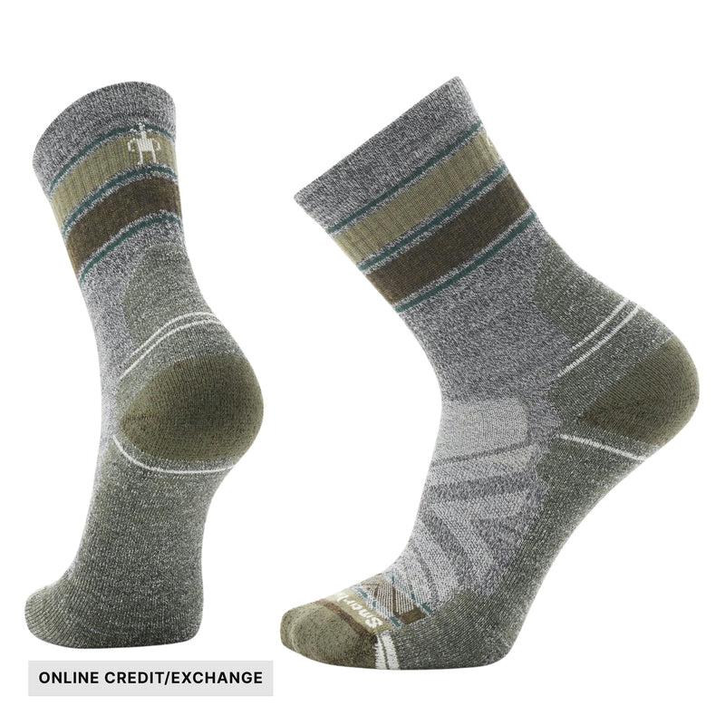 Smartwool Men's Hike Light Cushion Striped Mid Crew Socks - Ash/Charcoal