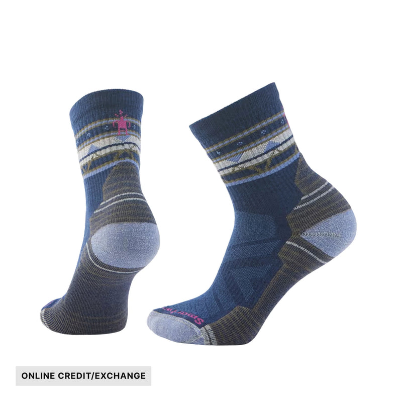 Smartwool Women's Hike Light Cushion Zig Zag Valley Mid Crew Socks - Alpine Blue
