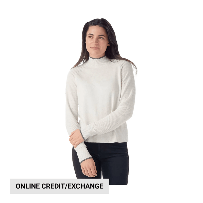 Smartwool Women's Edgewood Mock Neck Sweater - Natural Donegal