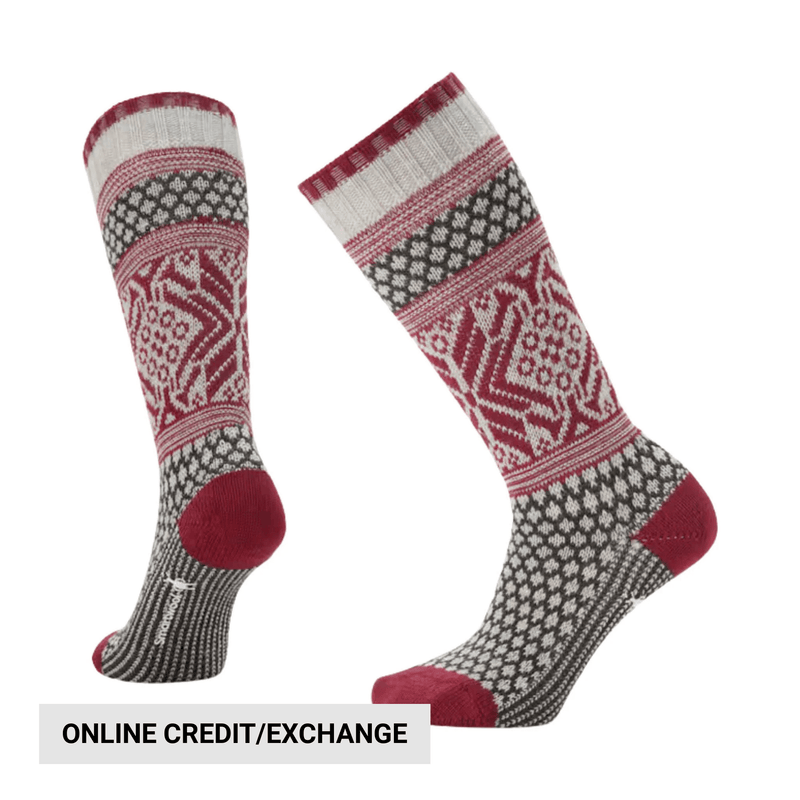 Smartwool Women's Everyday Cozy Popcorn Snowflake Pattern Crew Socks - Ash