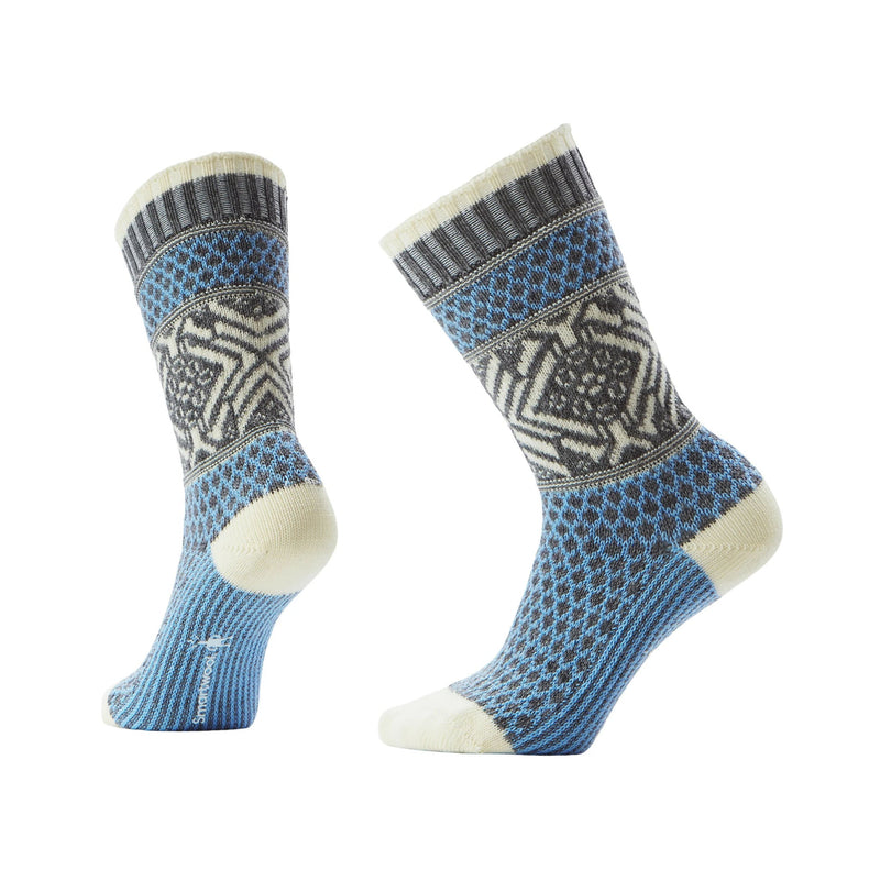 Smartwool Women's Everyday Cozy Popcorn Snowflake Pattern Crew Socks - Serene Blue