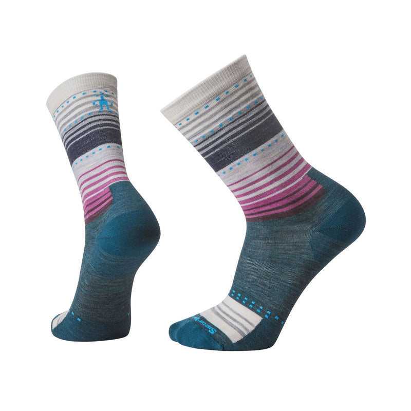 Smartwool Women's Everyday Stitch Stripe Zero Cushion Crew Socks - Twilight Blue
