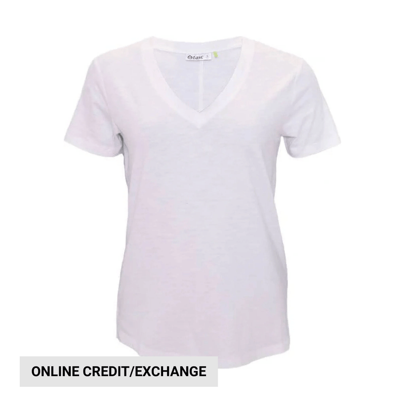Tasc Women's NOLA V Neck T Shirt - White