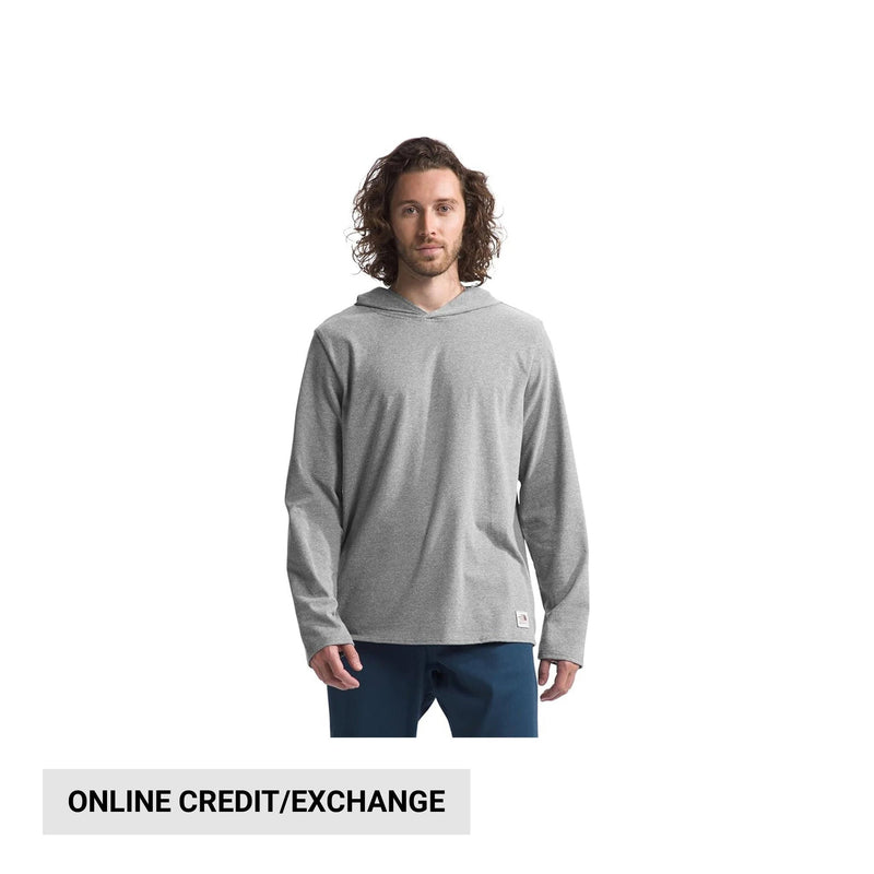 The North Face Men's Long Sleeve Heritage Patch Tee - TNF Medium Grey