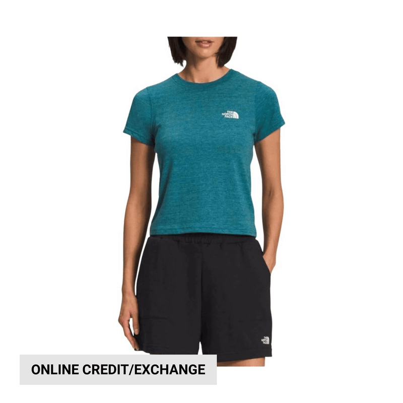 The North Face Women's Short Sleeve Simple Logo Tee - Blue Coral Heather