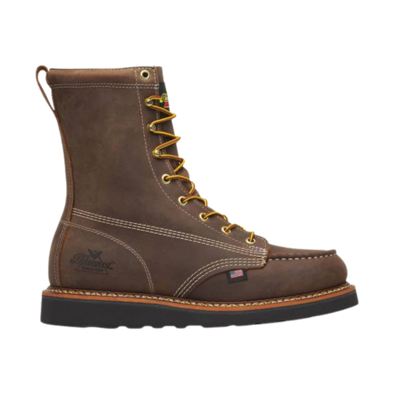 Thorogood Men's 8 Inch American Heritage Moc Black Wedge Work Boot - Brown