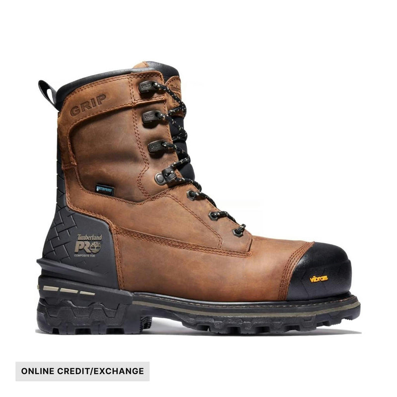 Timberland Pro Men's Boondock HD 8 Inch Composite Toe Work Boot - Distressed Brown Full-Grain