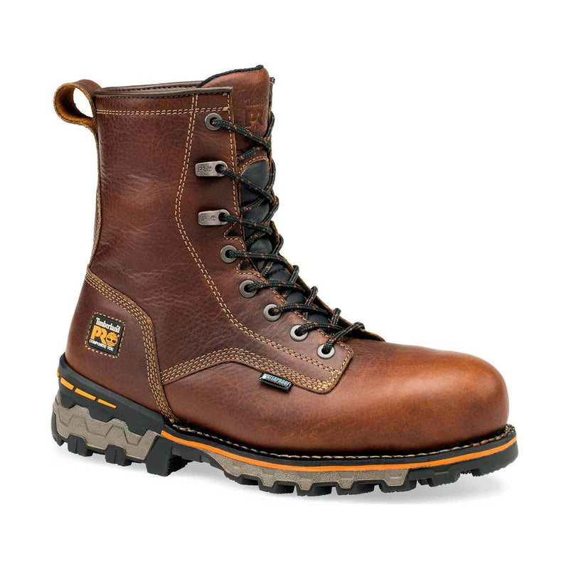 Timberland Pro Men's 8 Inch Boondock Comp Safety Toe Waterproof Work Boots - Brown