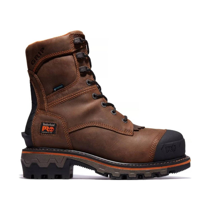 Timberland Pro Men's Boondock HD Logger Composite Toe Work Boot - Mocha Full-Grain