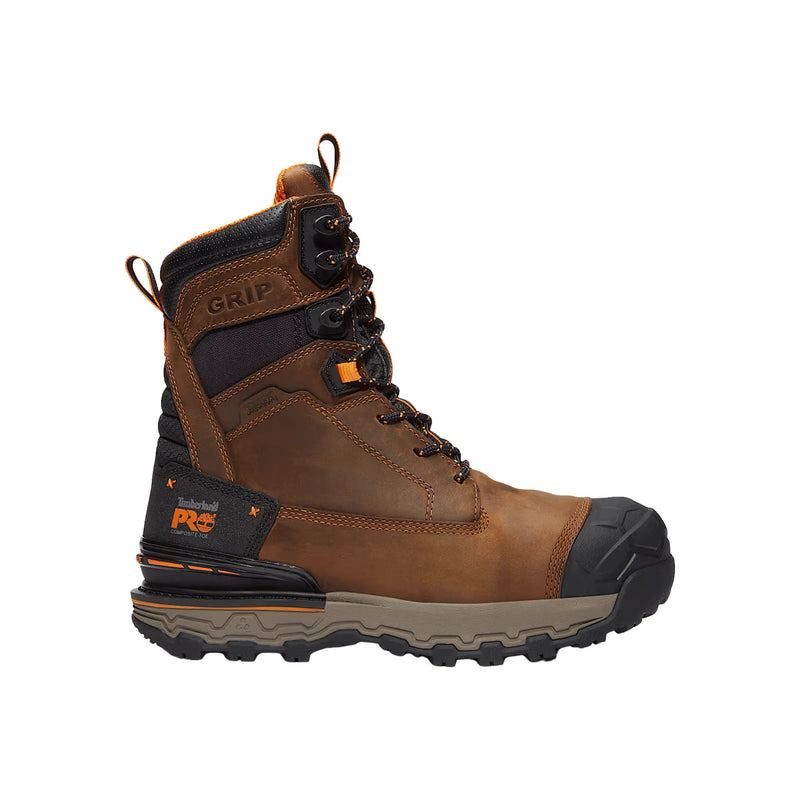Timberland Pro Men's Boondock Ultralight 8 Inch Composite Toe Waterproof Insulated Work Boots - Medium Brown Full-Grain