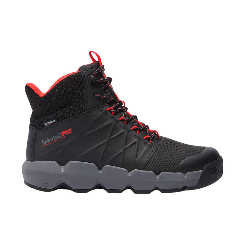 Timberland Pro Men's Morphix 6 Inch Waterproof Composite Toe Work Boots - Black/Red