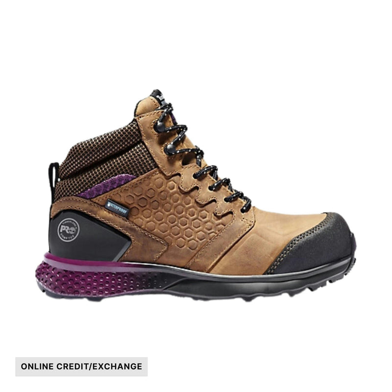 Timberland Pro Women's Reaxion Mid Composite Toe Waterproof Work Boots - Brown/Purple