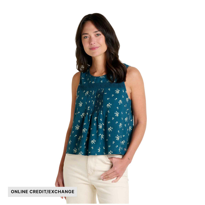 Toad & Co Women's Manzana Pin Tuck Tank - Midnight Print
