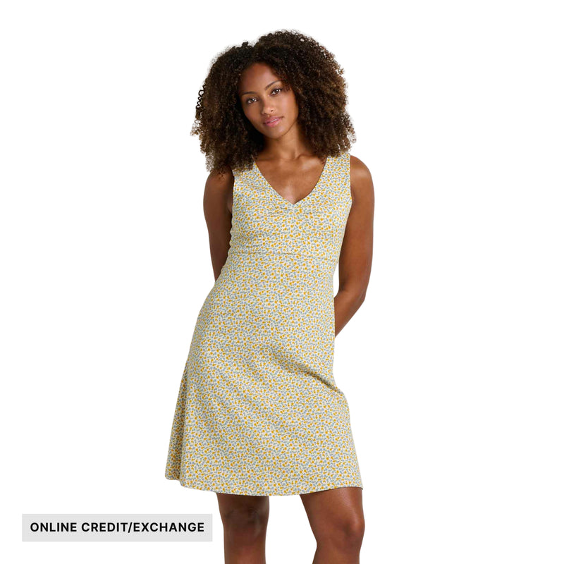 Toad & Co Women's Rosemarie Sleeveless Dress - Gold Print