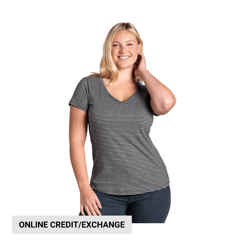Toad & Co Women's Marley II Short Sleeve Tee - Heather Grey Stripe