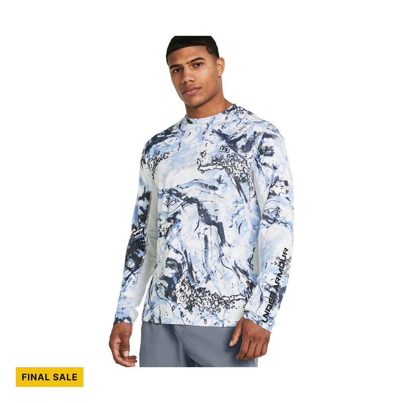 Under Armour Men's Fish Pro Camo Long Sleeve - Carolina Blue/Halo Gray/Black