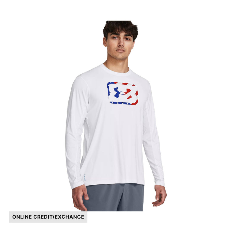 Under Armour Men's Fish Pro Freedom Long Sleeve - White/Royal/Red