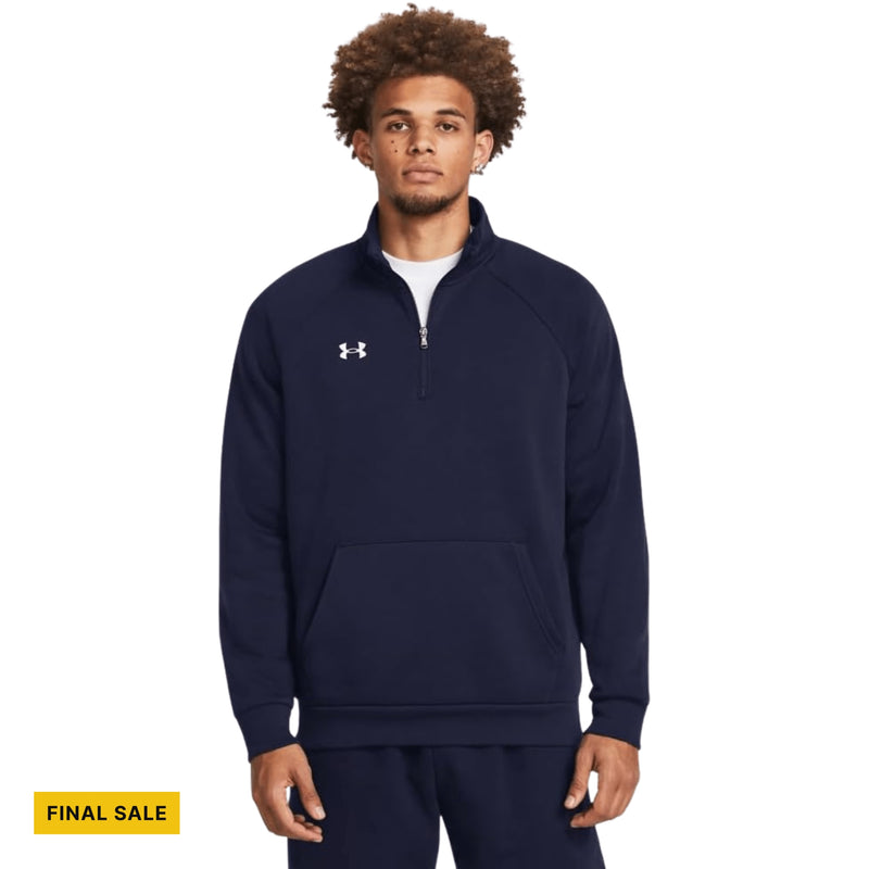 Under Armour Men's Rival Fleece Quarter Zip - Midnight Navy/White