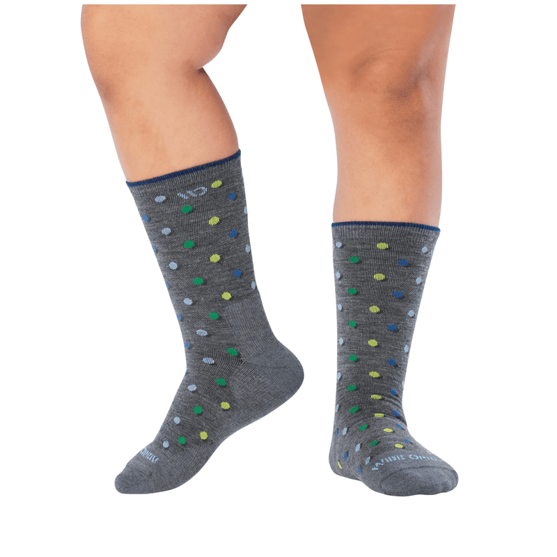 Wide Open Men's On The Dot Cushioned Crew Socks - Gray
