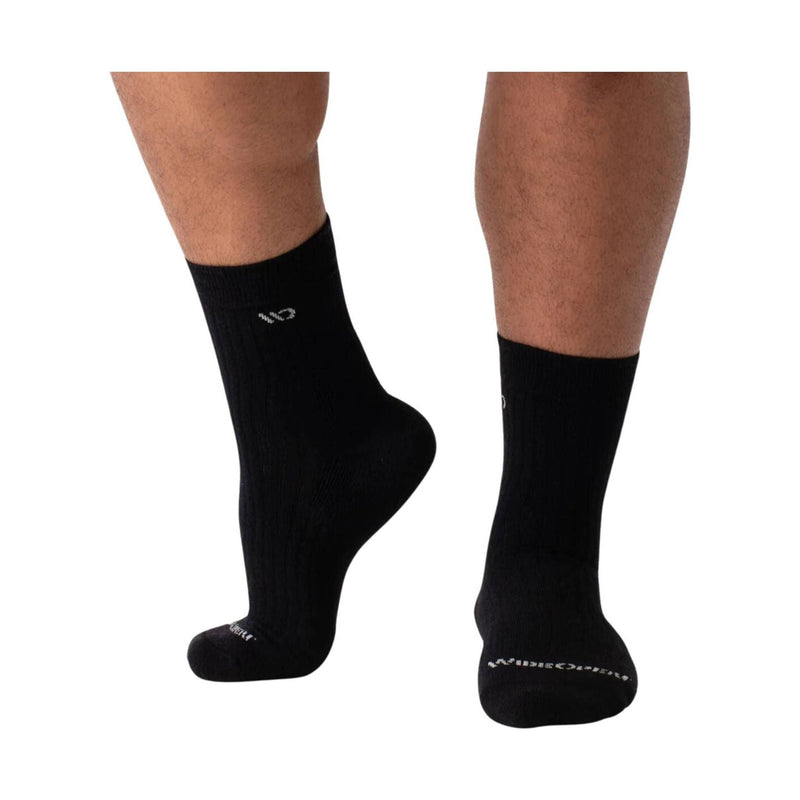 Wide Open Men's Solid Cushioned Micro Crew Socks - Black