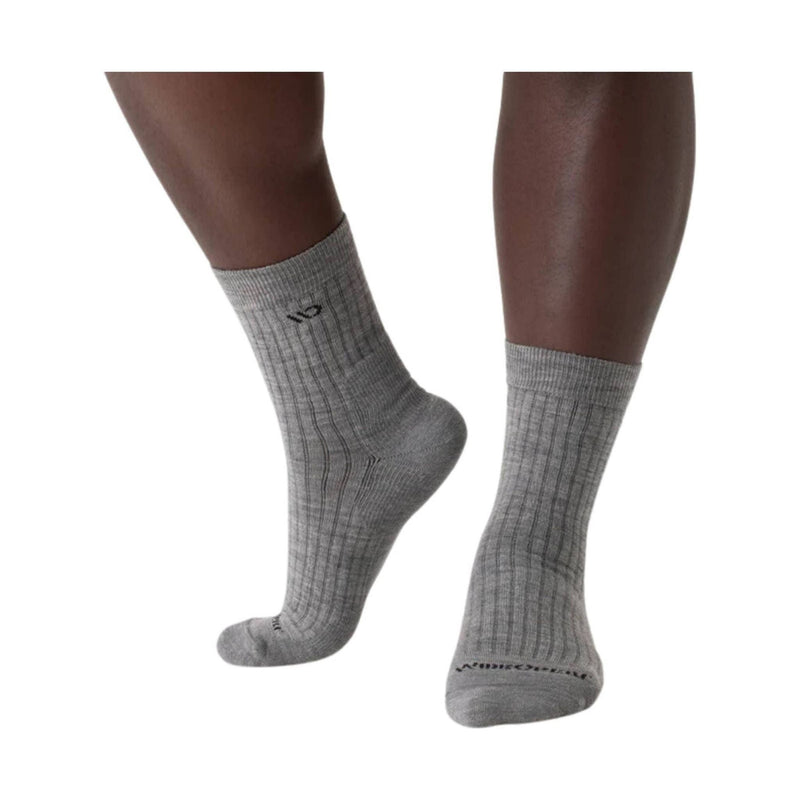 Wide Open Men's Solid Cushioned Micro Crew Socks - Light Gray