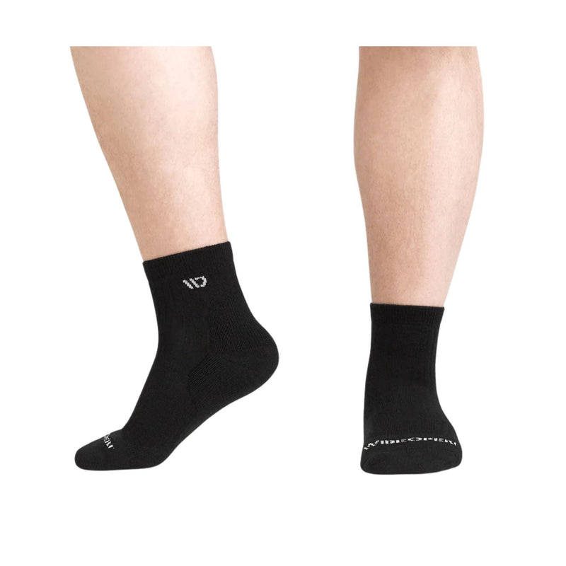 Wide Open Men's Solid Cushioned Quarter Socks - Black