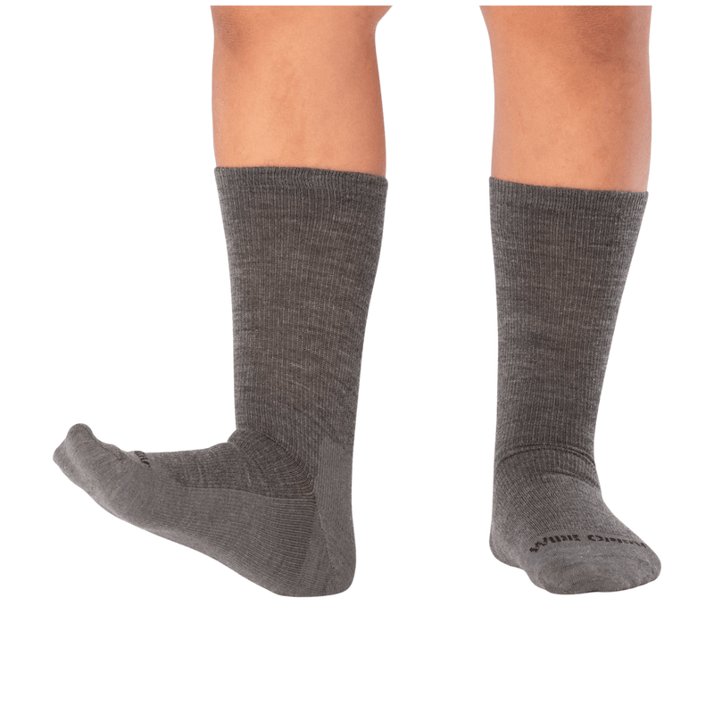 Wide Open Men's Solid Lightweight Crew Socks - Gray