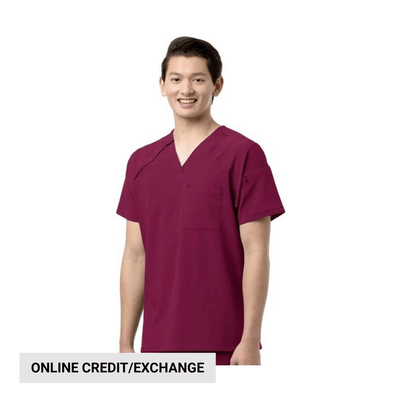 Wink Men's EZ Zip Scrub Top - Wine