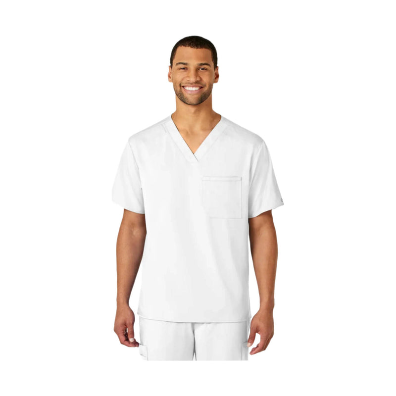 Wink Men's Pro V Neck Scrub Top - White