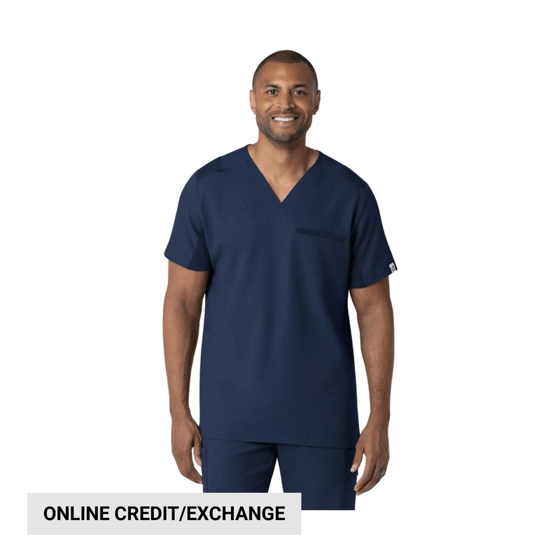 Wink Men's Utility V Neck Scrub Top - Navy