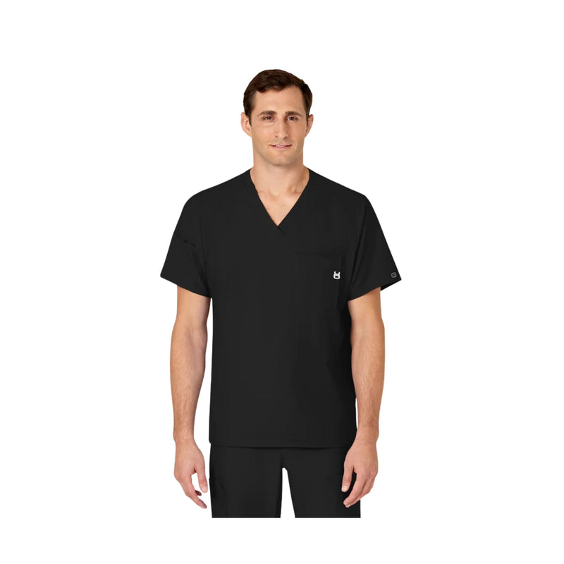 Wink Men's V Neck Scrub Top - Black