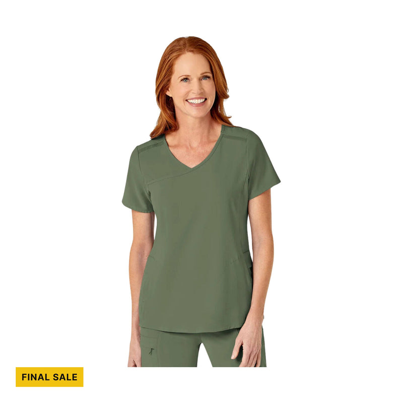 Wink Renew Women's Mock Wrap Scrub Top - Olive