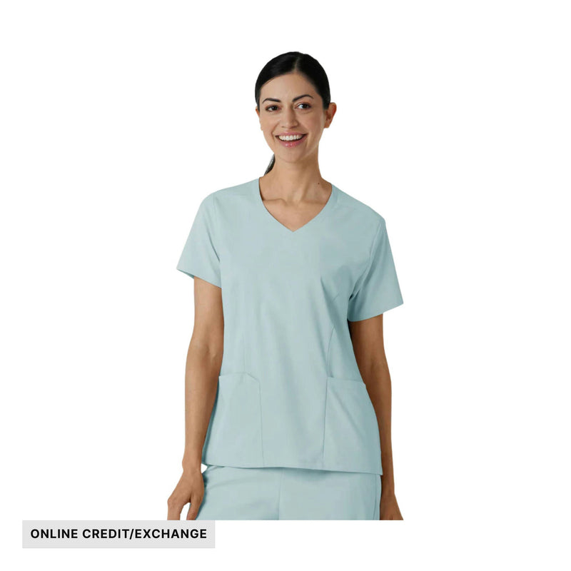Wink Women's 2 Pocket V Neck Scrub Top - Sky Blue